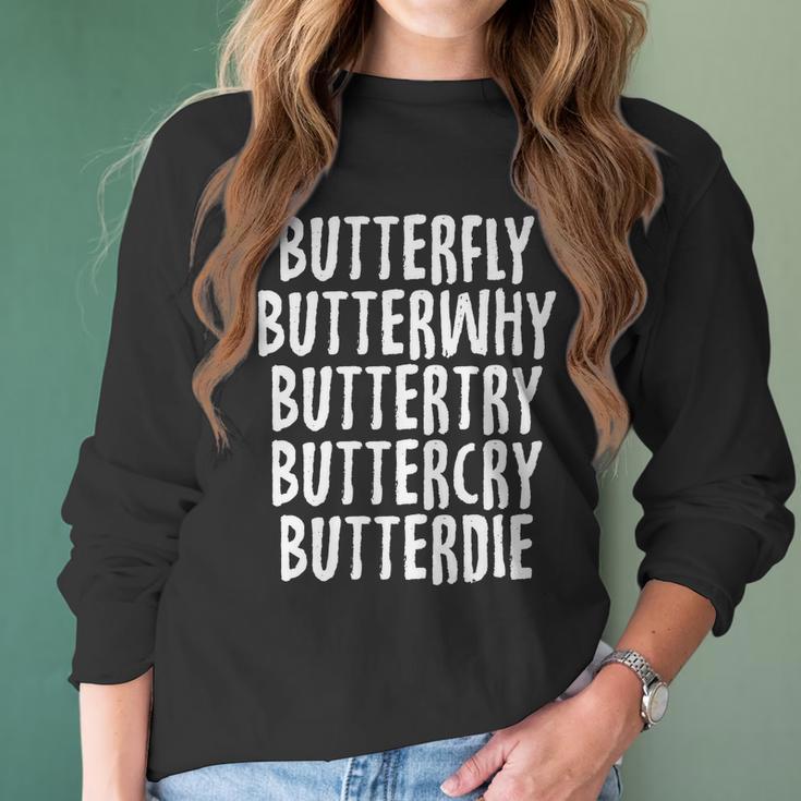 Swimmer Butterfly Butterdie Funny Sports Swimmings Women Long Sleeve Tshirt