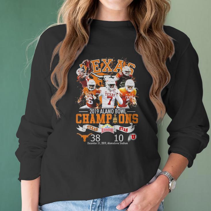 Texas 2019 Alamo Bowl Champions Texas Vs Utah Shirt Women Long Sleeve Tshirt