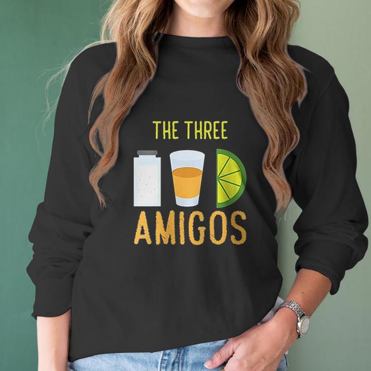 The Three Amigos Art Cool How To Drink Tequila Art Gift Women Long Sleeve Tshirt