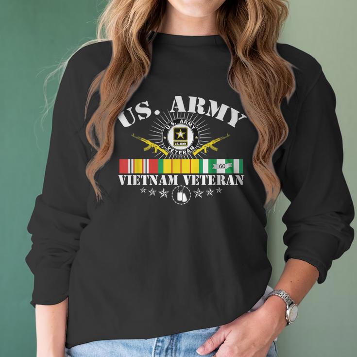 Us Army Vietnam Veteran Usa Flag Vietnam Vet Flag Men Women Women Long Sleeve Tshirt