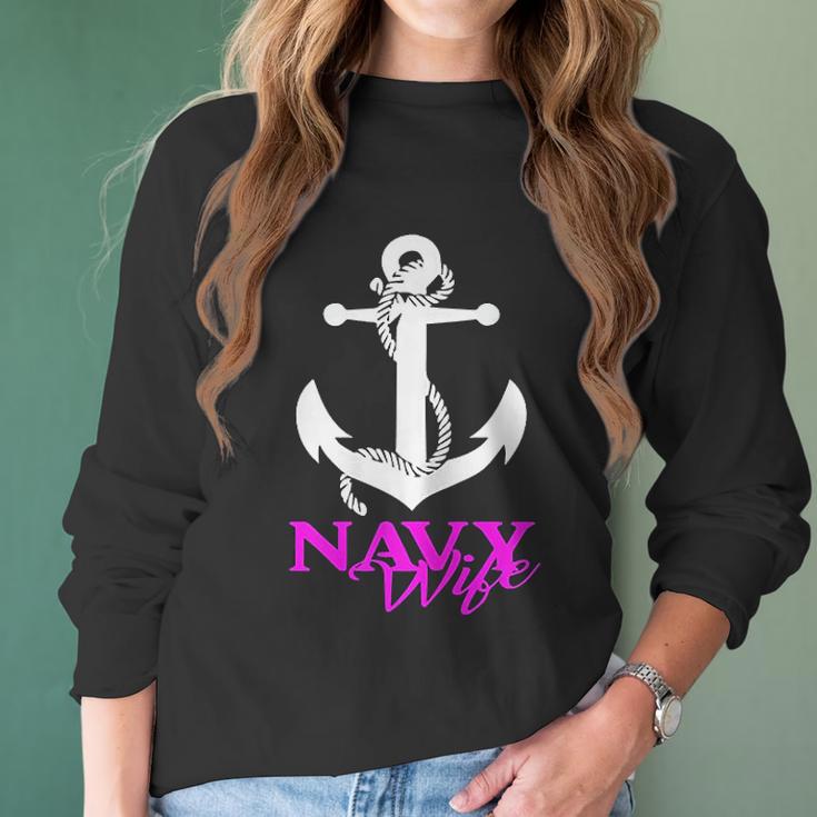 Us Navy Usn Proud Navy Wife Women Long Sleeve Tshirt