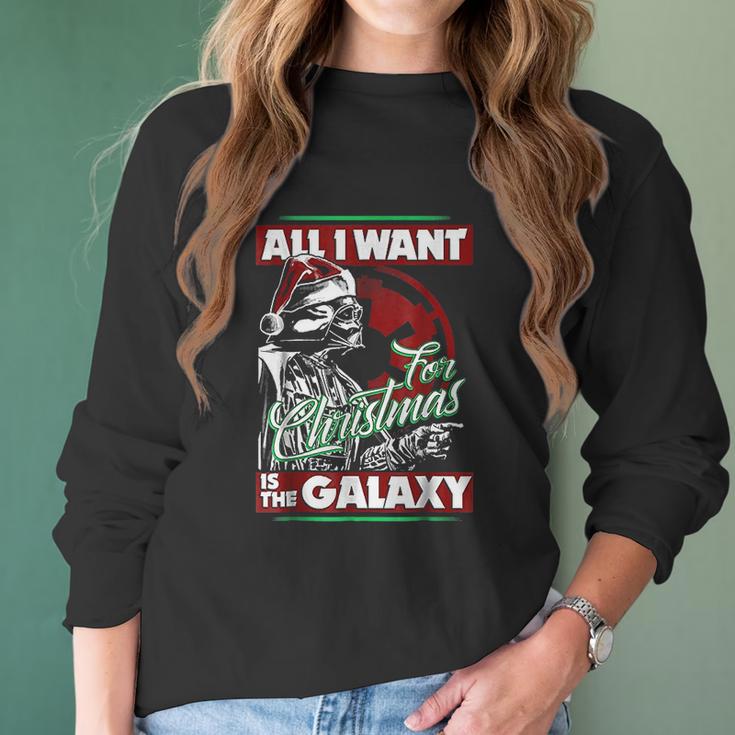 Vader Empire All I Want Galaxy Christmas Women Long Sleeve Tshirt