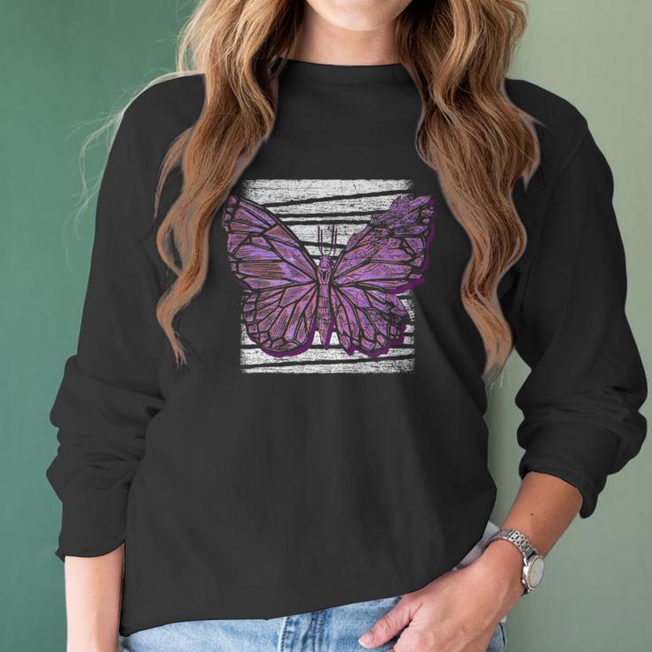 Vaporwave Japanese Pretty Butterfly Kawaii Pastel Goth Women Long Sleeve Tshirt