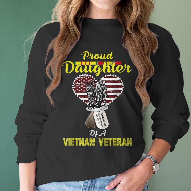 Veteran Day Proud Daughter Of A Vietnam Veteran Women Long Sleeve Tshirt