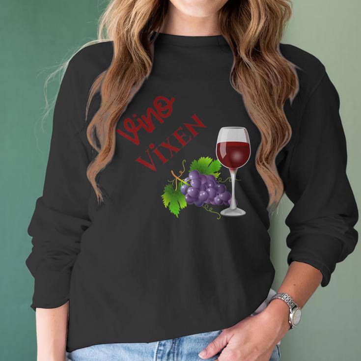 Vino Vixen Wine Lovers Women Long Sleeve Tshirt