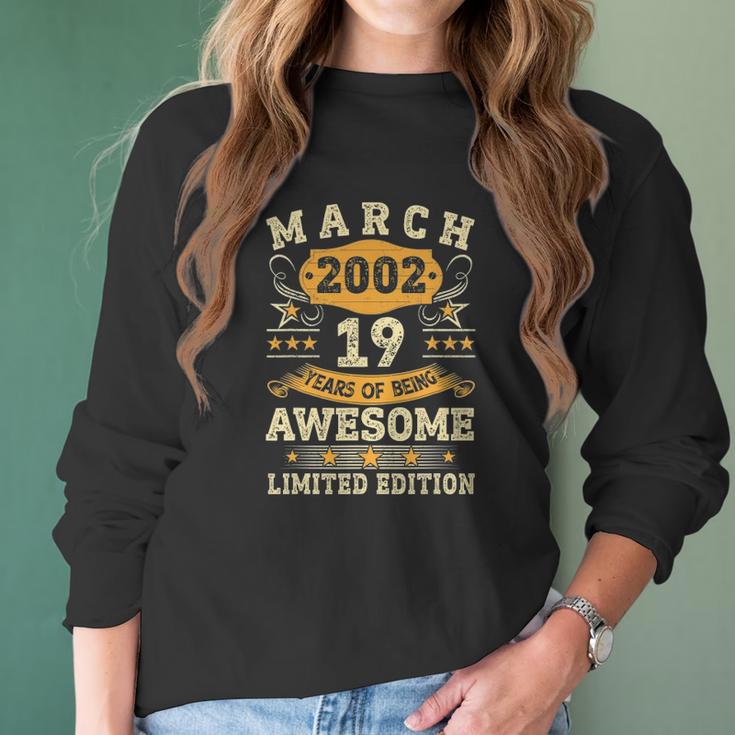 Vintage March 2002 19Th Birthday Men Women 19 Years Old Women Long Sleeve Tshirt