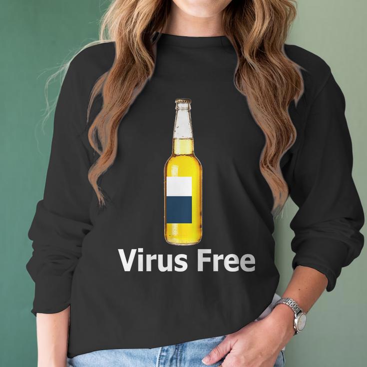 Virus Free Beer Bottle Women Long Sleeve Tshirt