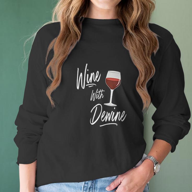 Wine With Dewine Drinking Game Women Long Sleeve Tshirt