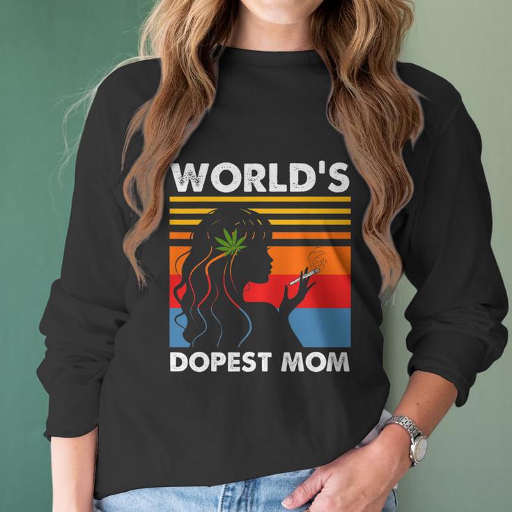 Worlds Dopest Mom Weed Soul Cannabis Vintage Women Long Sleeve Tshirt