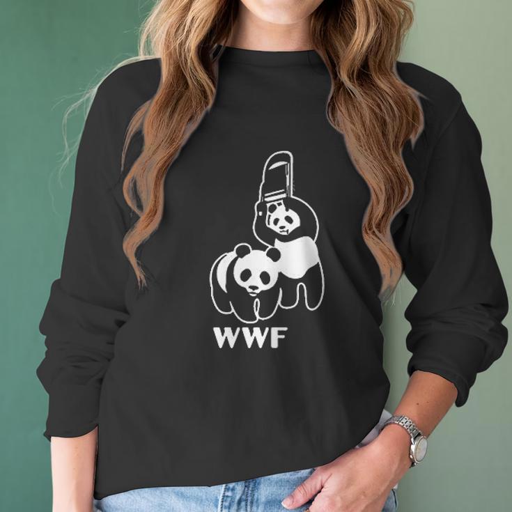 Wwf Funny Panda Bear Mma Wrestling Women Long Sleeve Tshirt