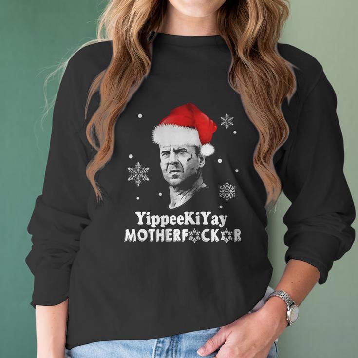 Yippeekiyay Motherfucker Christmas Women Long Sleeve Tshirt