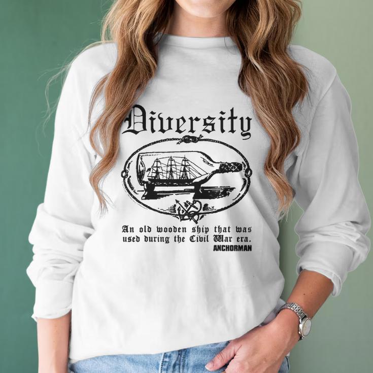 Anchorman Diversity An Old Wooden Ship Men Women T-Shirt Graphic Print Casual Unisex Tee Women Long Sleeve Tshirt