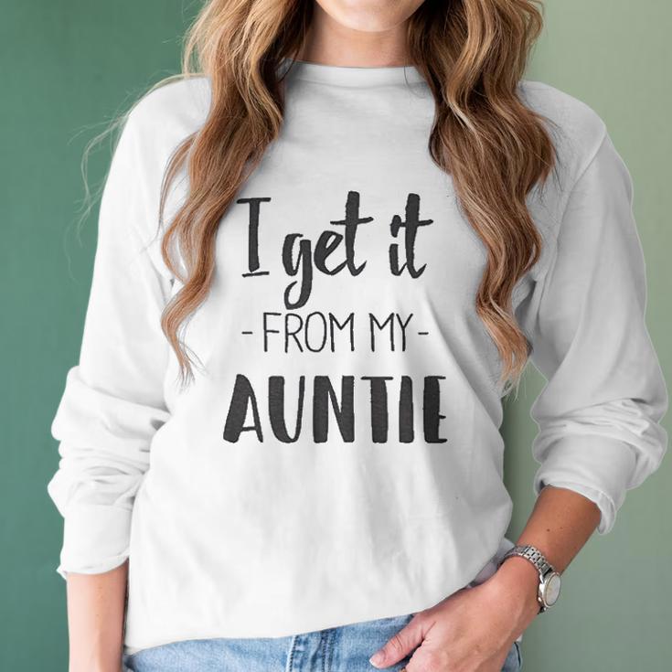 I Get It From My Auntie Creeper Funny Family Baby Women Long Sleeve Tshirt