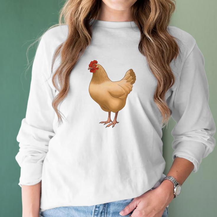 Buff Orpington Hen Chicken Lovers Women Long Sleeve Tshirt