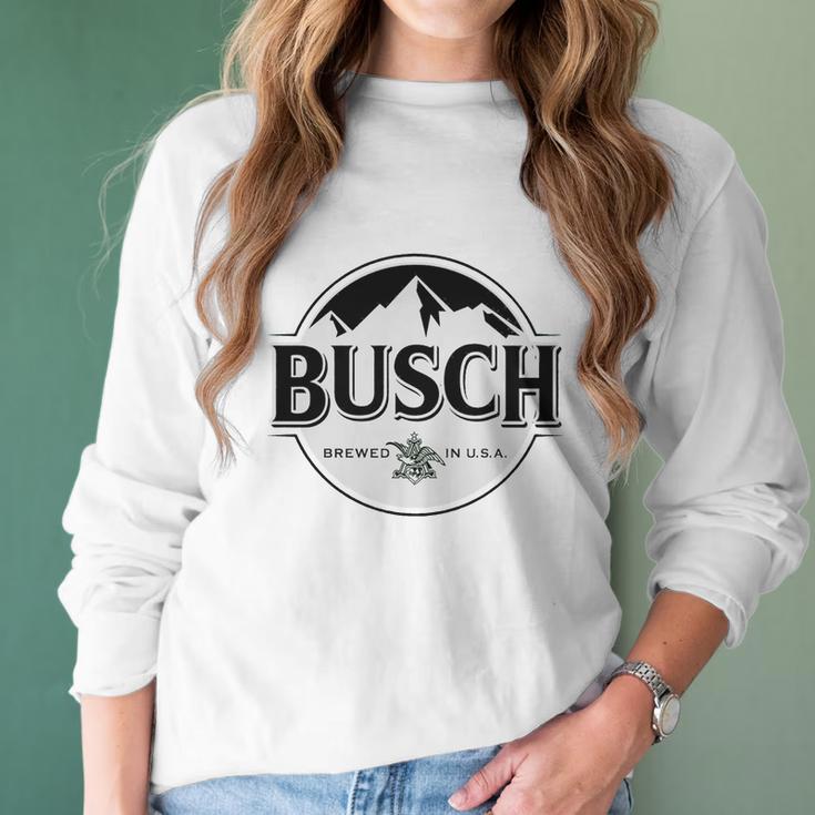 Busch Beer Black &Ampamp White Logo T-Shirt Women Long Sleeve Tshirt