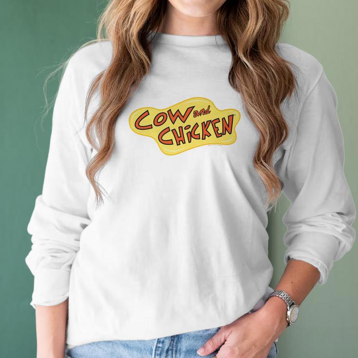 Cow And Chicken Logo Color Women Long Sleeve Tshirt