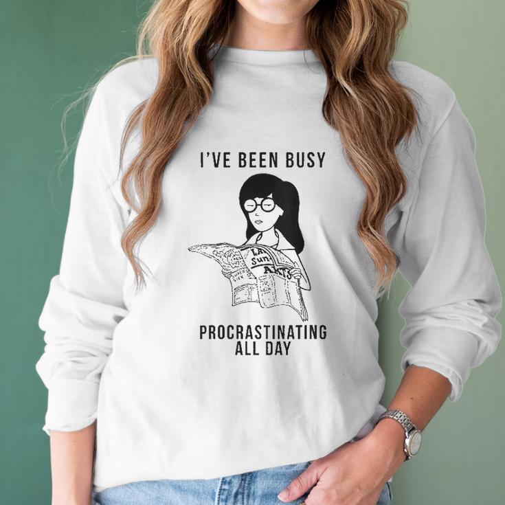 Daria I Have Been Busy Text Women Long Sleeve Tshirt