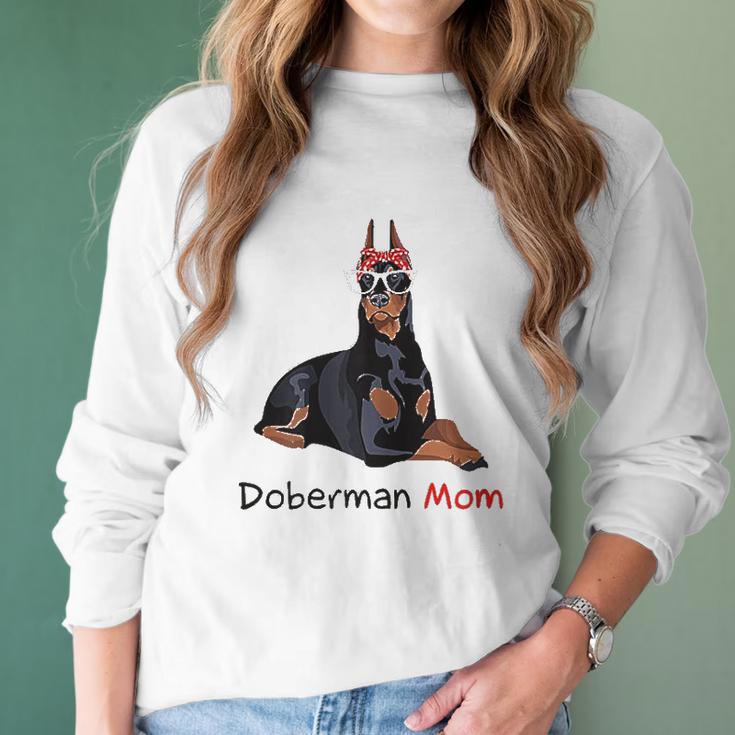 Doberman Mom Dog Pet Lover Gift Women Long Sleeve Tshirt