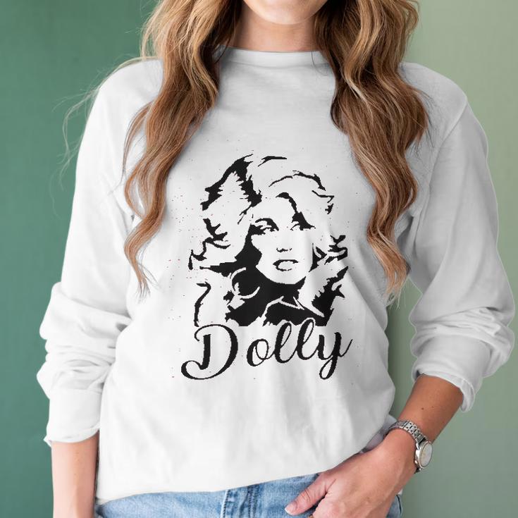 Dolly Graphic Women Vintage Dolly Country Music For Band Music Lovers Women Long Sleeve Tshirt