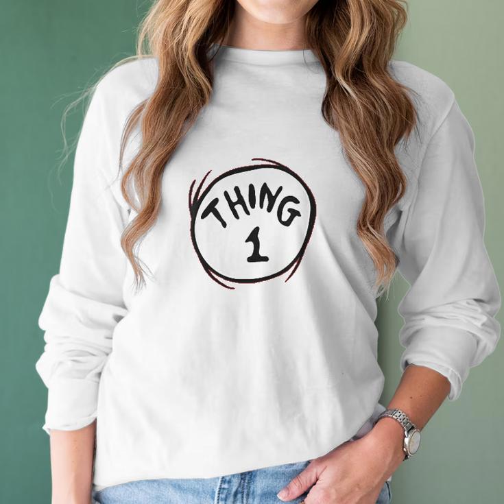 Womens Dr Seuss Thing 1 Emblem Women Long Sleeve Tshirt