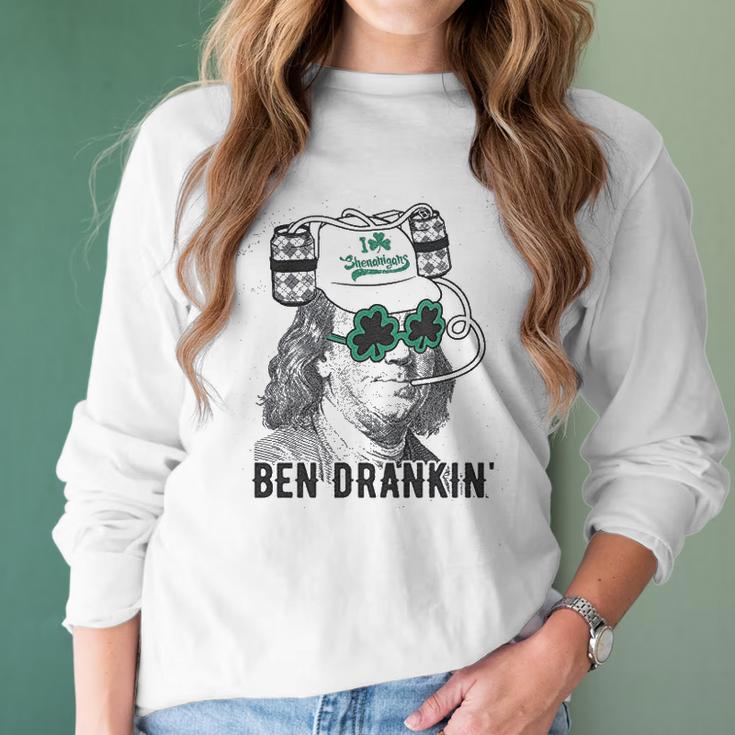 Drankin Funny Saint Patricks Day Clover Beer Franklin Irish Women Long Sleeve Tshirt