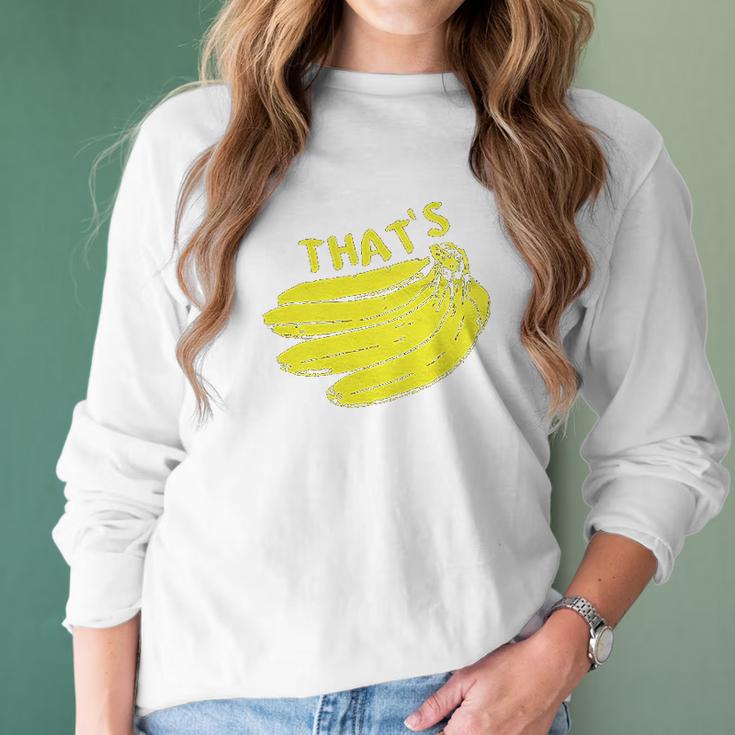 Guerrilla Thats Bananas Funny Monkey Banana Women Long Sleeve Tshirt