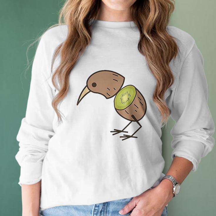 Kiwi Bird Cute Fruitarian Fowls Women Long Sleeve Tshirt