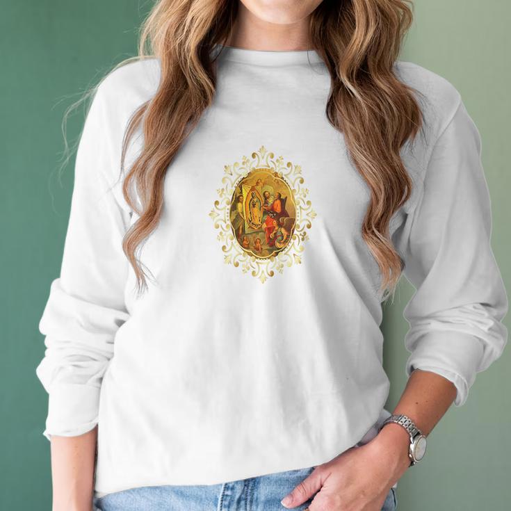 Our Lady Of Guadalupe Virgen Painted By God 110 Women Long Sleeve Tshirt