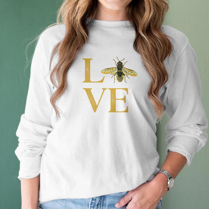 Love Bees Beekeeper Gift Cute Honey Bee Women Long Sleeve Tshirt