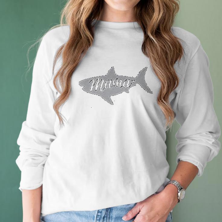 Mama And Baby Shark Women Long Sleeve Tshirt