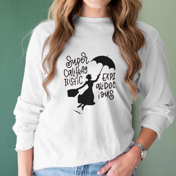 Mary Poppins Music Women Supercalifragilisticexpialidocious Girls Women Long Sleeve Tshirt