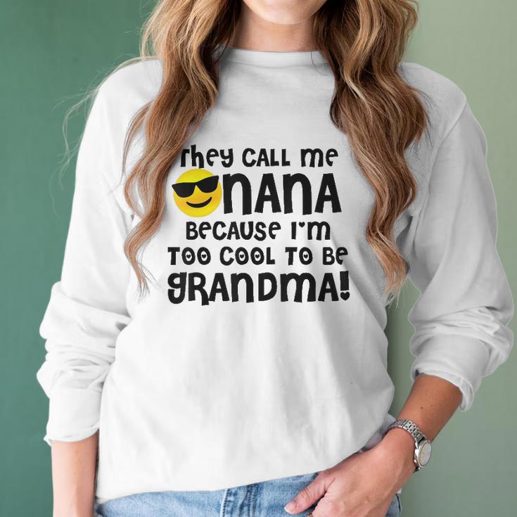 Mothers Day For Cool Nana Grandma Emoji Shades Women Long Sleeve Tshirt