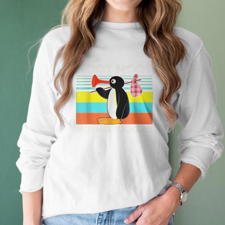 Noot Noot Motherfuckers Pingu District Vintage Women Long Sleeve Tshirt