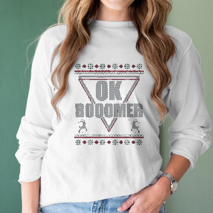 Ok Boomer Christmas Vibe Women Long Sleeve Tshirt