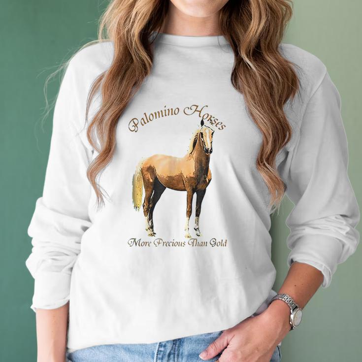 Palomino Horse More Precious Than Gold Women Long Sleeve Tshirt