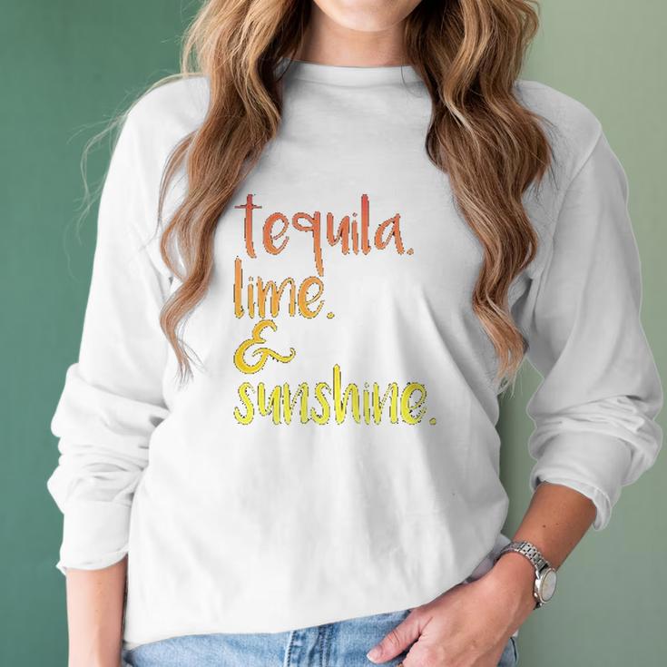 Panoware Funny Graphic Tequila Lime And Sunshine Women Long Sleeve Tshirt