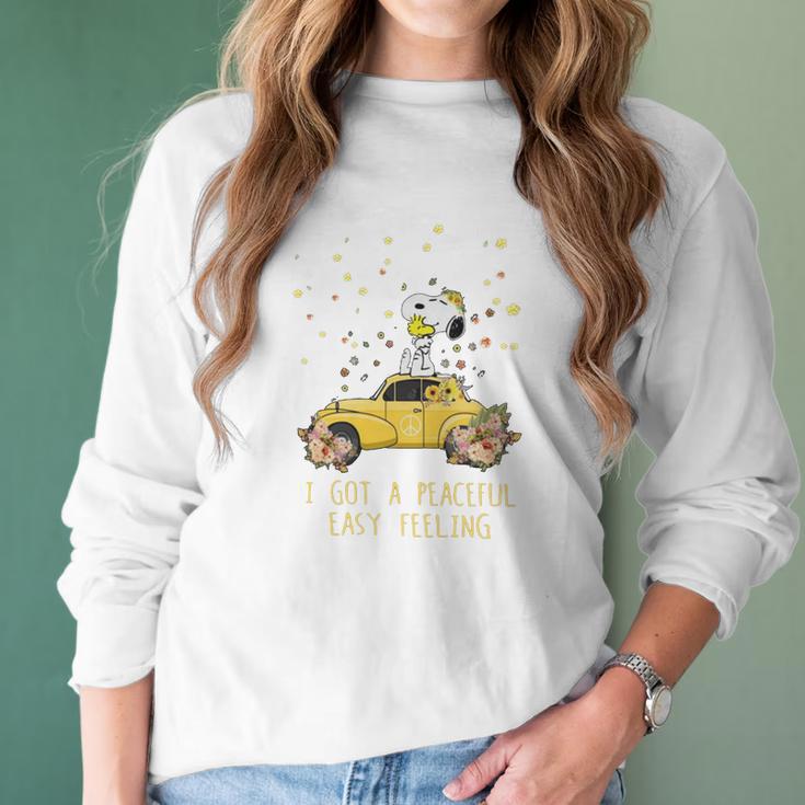 Peace Volkswagen Beetle Snoopy I Got A Peaceful Women Long Sleeve Tshirt