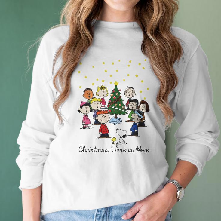 The Peanuts Gang Christmas Time Is Here Women Long Sleeve Tshirt