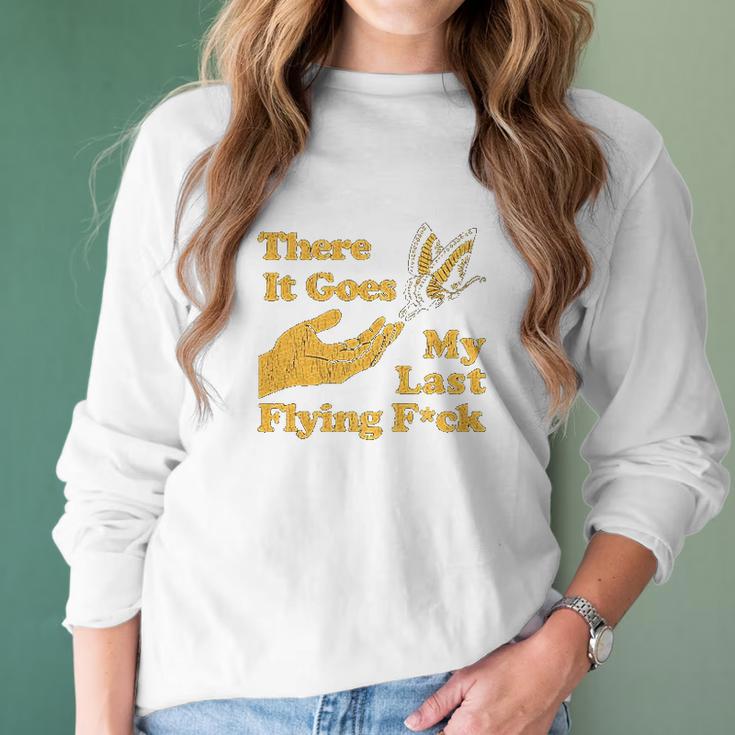 Womens There Goes My Last Flying Fuk Women Long Sleeve Tshirt