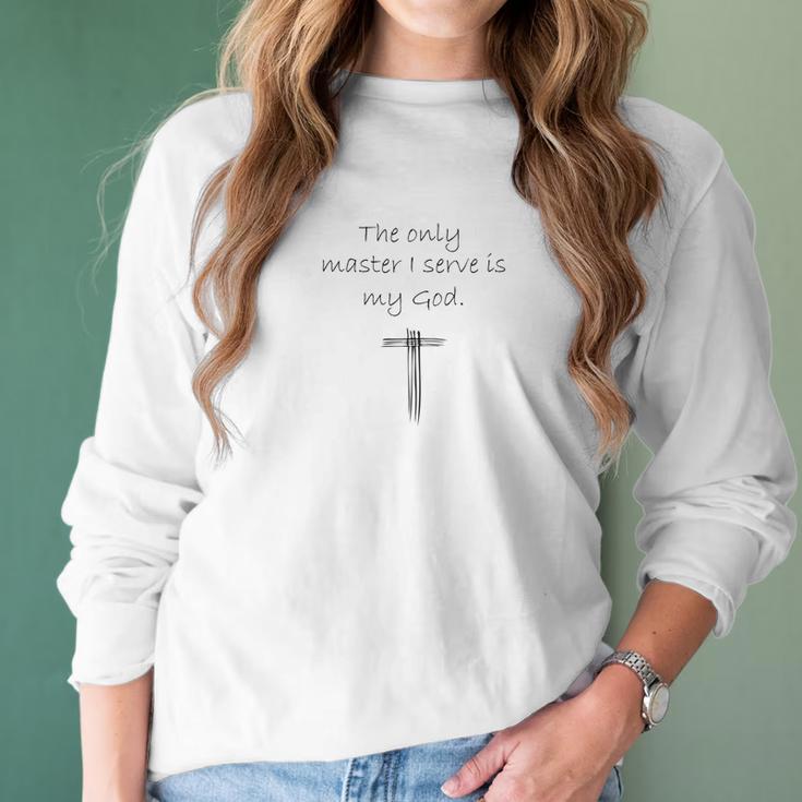 Religion Faith Dove Christian Serve My God Women Long Sleeve Tshirt