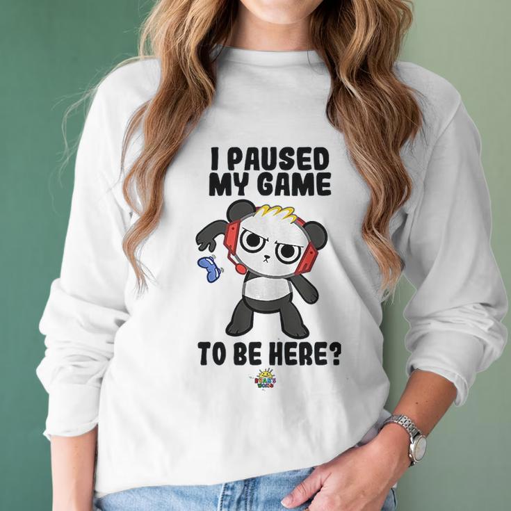 Ryans World Combo Panda I Paused My Game To Be Here Boys Women Long Sleeve Tshirt