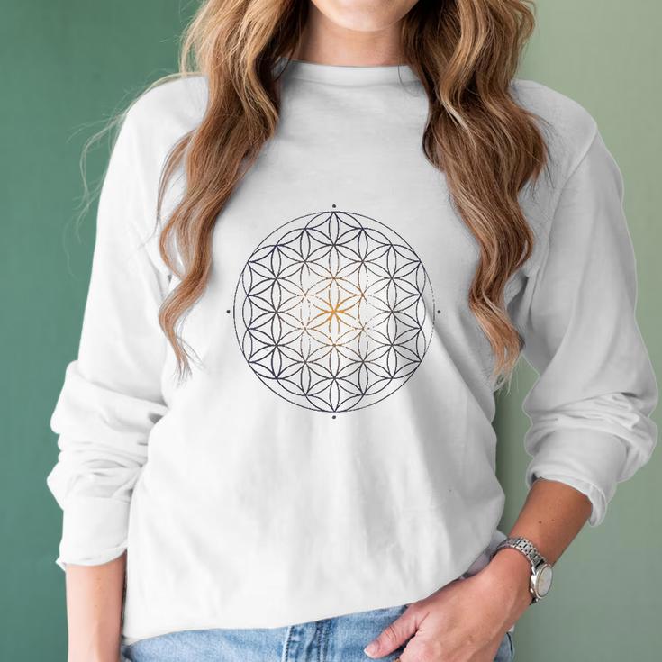 Sacred Geometry Flower Of Life Women Long Sleeve Tshirt