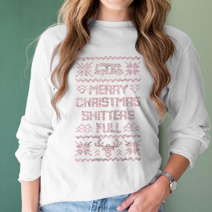 Shitter S Full Christmas CampingWomen Long Sleeve Tshirt