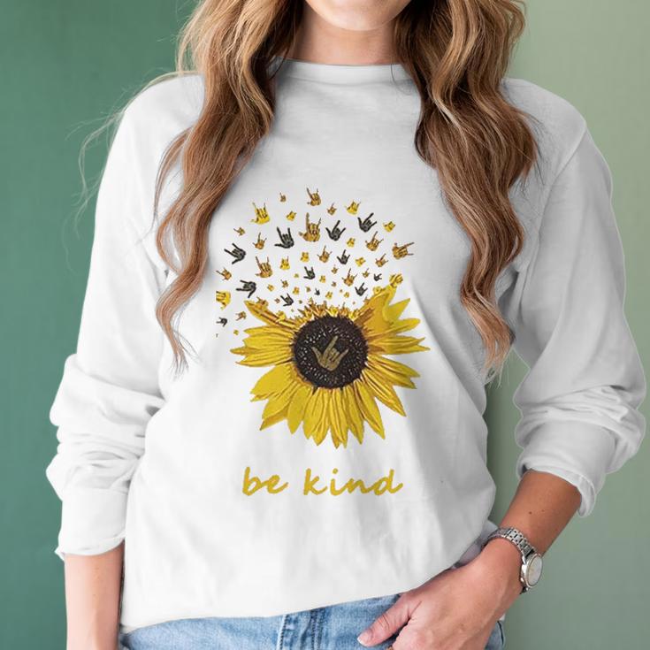 Trish Lucia Sunflower Be Kind Women Long Sleeve Tshirt