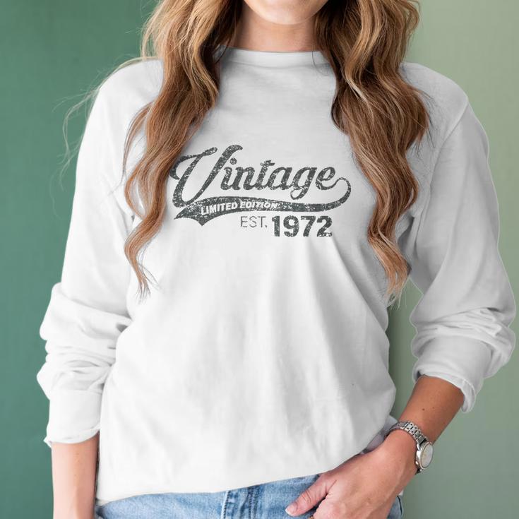 Vintage 1972 49 Years Old Bday 49Th Birthday Gift Men Women Women Long Sleeve Tshirt