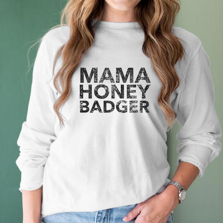 Womens Vintage Mama Honey Badger Women Long Sleeve Tshirt