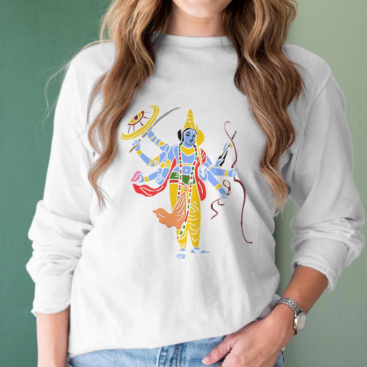 Vishnu Hindu God Hinduism India Indian Graphic Tee Women Long Sleeve Tshirt