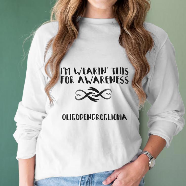 Im Wearin This For Awareness - Oligodendroglioma Black Women Long Sleeve Tshirt