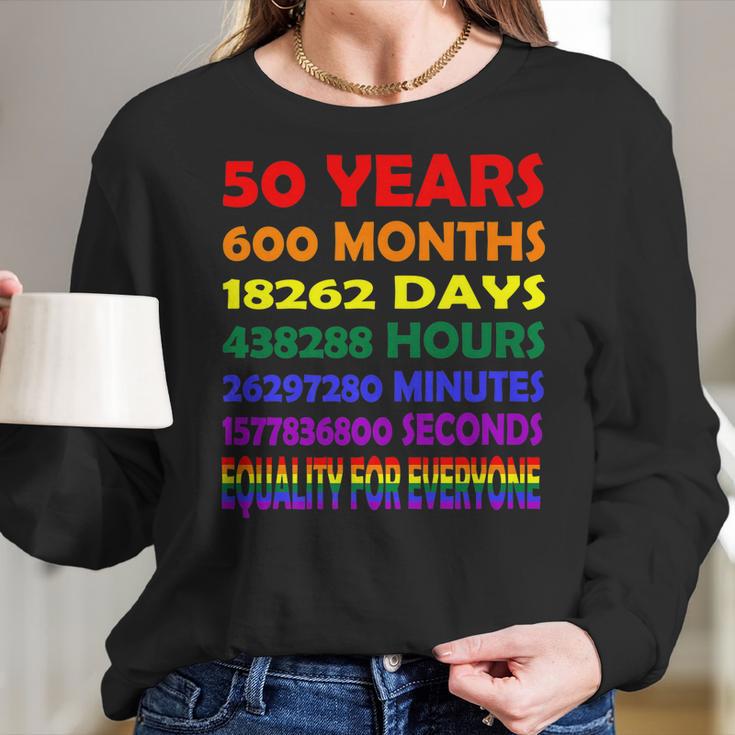 19692019 50Th Pride Anniversary 50 Years 600 Months Rainbow Women Long Sleeve Tshirt