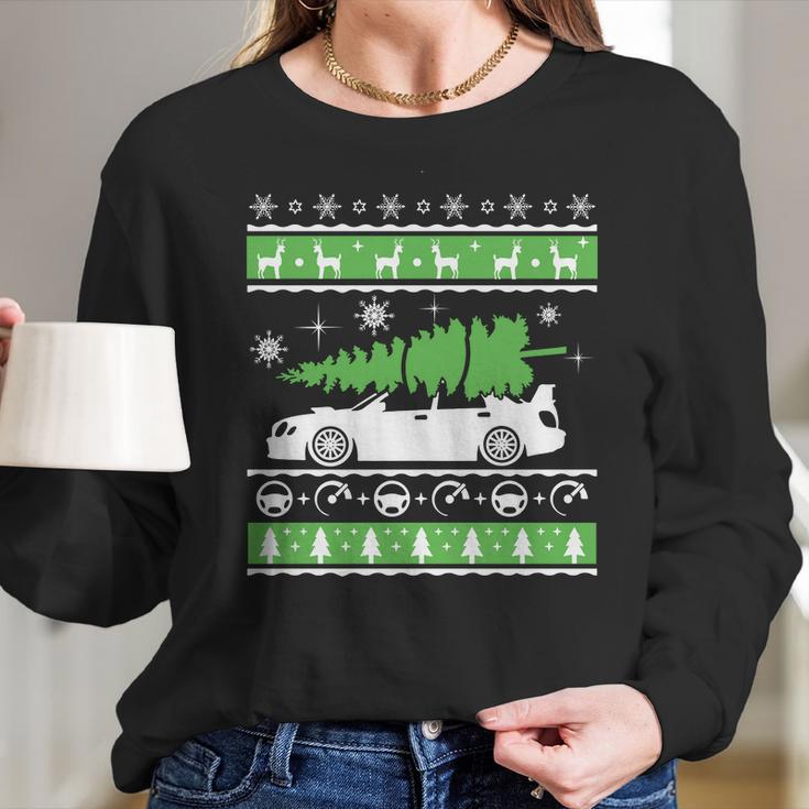 2X Low Toyota Corolla Ae92 Christmas Car Tree Ugly Sweater Women Long Sleeve Tshirt